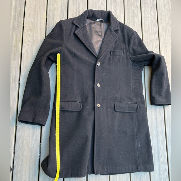 Le Chateau Men’s Black Long-Lined Wool Winter Coat - Picture 8 of 9